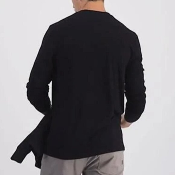 Alfani Alfatech Long Sleeve Crewneck T-Shirt Deep Black Size XL - Picture 2 of 5